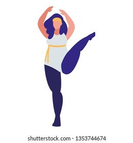 Robust woman dancing ballet