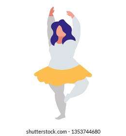 Robust woman dancing ballet