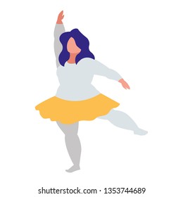 Robust woman dancing ballet