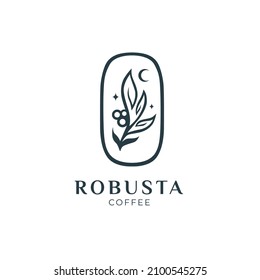 Robusta coffee branch logo design