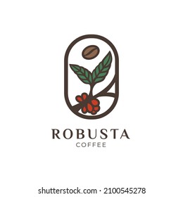 Robusta coffee branch logo design