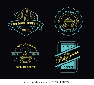 Robusta Coffee Premium badge design vector illustration