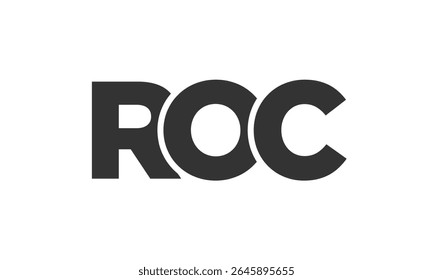 ROC logo design template with strong and modern bold text. Initial based vector logotype featuring simple and minimal typography. Trendy company identity ideal for businesses brand presence.