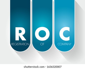 ROC - Registration Of Company acronym, business concept background