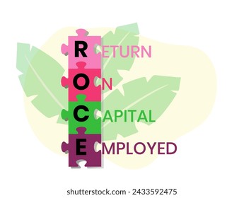 ROCE - Return On Capital Employed acronym. business concept background. vector illustration concept with keywords and icons. lettering illustration with icons for web banner, flyer