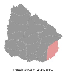 Rocha Department map, administrative division of Uruguay. Vector illustration.