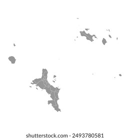 Roche Caiman district map, administrative division of Seychelles. Vector illustration.