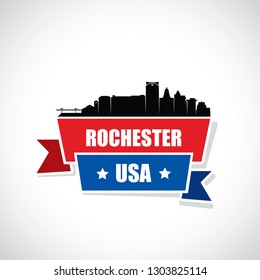 Rochester Skyline - Minnesota - United States Of America - USA - Vector Illustration