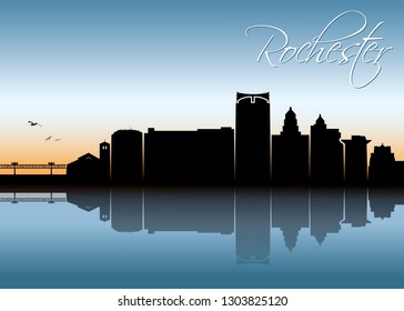 Rochester Skyline - Minnesota - United States Of America - USA - Vector Illustration