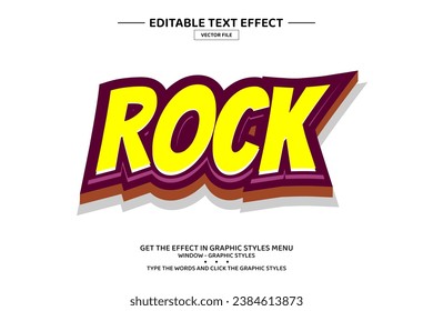 Rock 3D editable text effect template