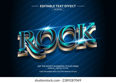 Rock 3D editable text effect template