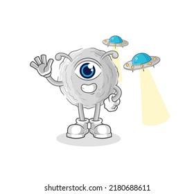 the rock alien cartoon mascot vector