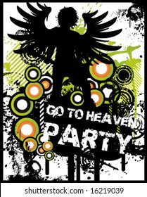 Rock Angel Poster Vector Illustration