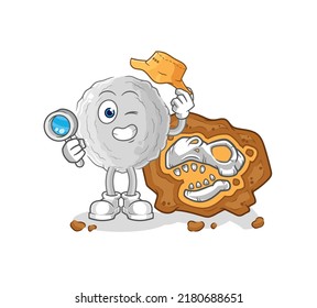 the rock archaeologists with fossils mascot. cartoon vector