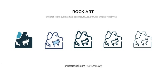 rock art icon in different style vector illustration. two colored and black rock art vector icons designed in filled, outline, line and stroke style can be used for web, mobile, ui