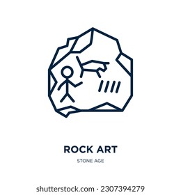 rock art icon from stone age collection. Thin linear rock art, rock, music outline icon isolated on white background. Line vector rock art sign, symbol for web and mobile