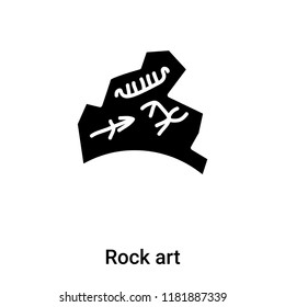 Rock art icon vector isolated on white background, logo concept of Rock art sign on transparent background, filled black symbol