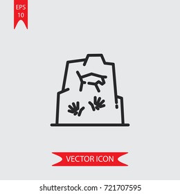 Rock art vector icon, illustration symbol