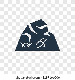 Rock art vector icon isolated on transparent background, Rock art transparency logo concept