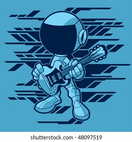 Rock Astronaut with a Guitar