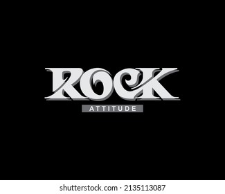 rock attitude design vector typography