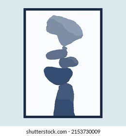 rock balancing minimalist poster art