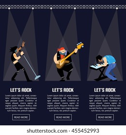 Rock band music group with musicians concept of artistic people vector illustration