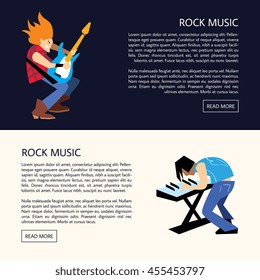 Rock band music group with musicians concept of artistic people vector illustration