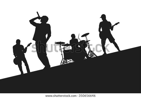 Rock band on\
stage