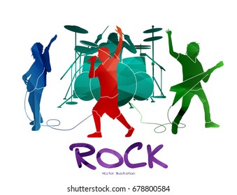 Rock Band Playing Vector Illustration Rockers Stock Vector (Royalty ...