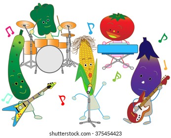 Rock band of vegetables