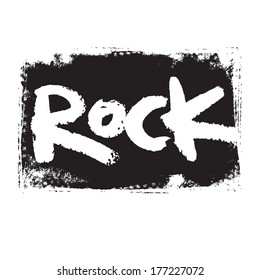 rock banner. black background
