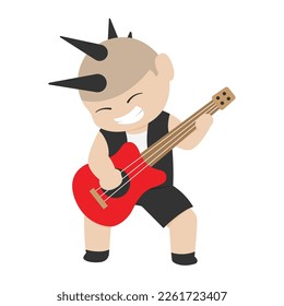 rock bass player vector. Cute illustration