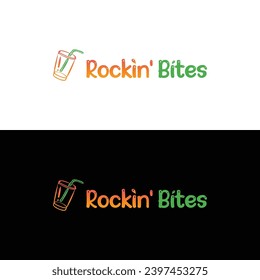 rock in bites juice logo design