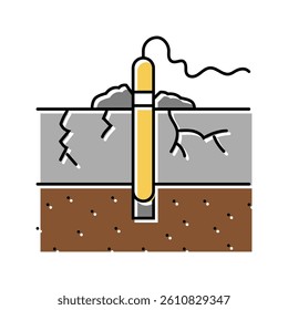 rock blasting mining color icon vector. rock blasting mining sign. isolated symbol illustration