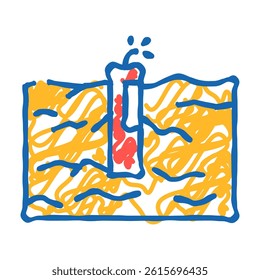 rock blasting mining doodle icon sketch vector. rock blasting mining sign. isolated symbol illustration