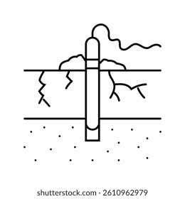 rock blasting mining line icon vector. rock blasting mining sign. isolated contour symbol black illustration