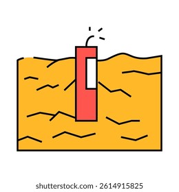 rock blasting mining line icon vector. rock blasting mining sign. isolated symbol illustration