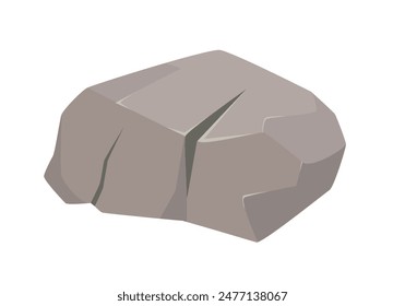 Rock-Felsbrocken, gebrochenes graues Steinmaterial aus Naturstein für Bau-Vektorillustration