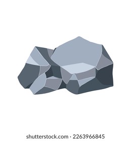 Rock boulder. Natural shape stone. vector illustration.