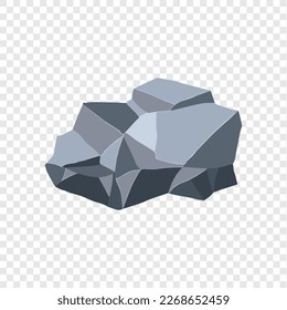 Rock boulder. Natural shape stone. vector illustration.