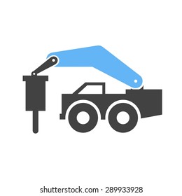 Rock breaker, bump, construction, machinery icon vector image. Can also be used for construction, interiors and building. Suitable for use on web apps, mobile apps and print media.