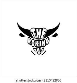 THE ROCK BULL LOGO WITH COLOR BLACK AND WHITE