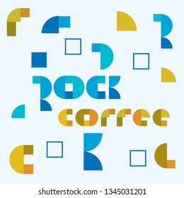 Rock cafe vector logo. Coffee emblem