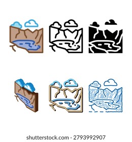 rock camber icon vector. rock camber sign. color variants symbol