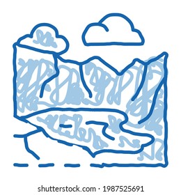 rock camber sketch icon vector. Hand drawn blue doodle line art rock camber sign. isolated symbol illustration