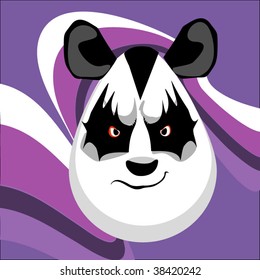 rock cartoon panda