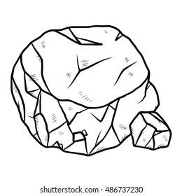 rock / cartoon vector and illustration, black and white, hand drawn, sketch style, isolated on white background.