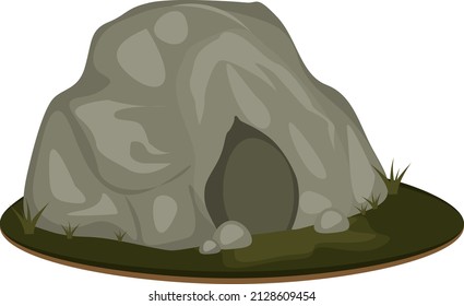 Rock cave, illustration, vector on a white background.