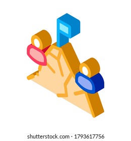 Rock Climb Race Icon Vector. Isometric Rock Climb Race sign. color isolated symbol illustration